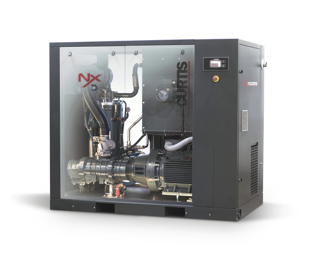 FS Curtis NXD rotary screw air compressor internal view
